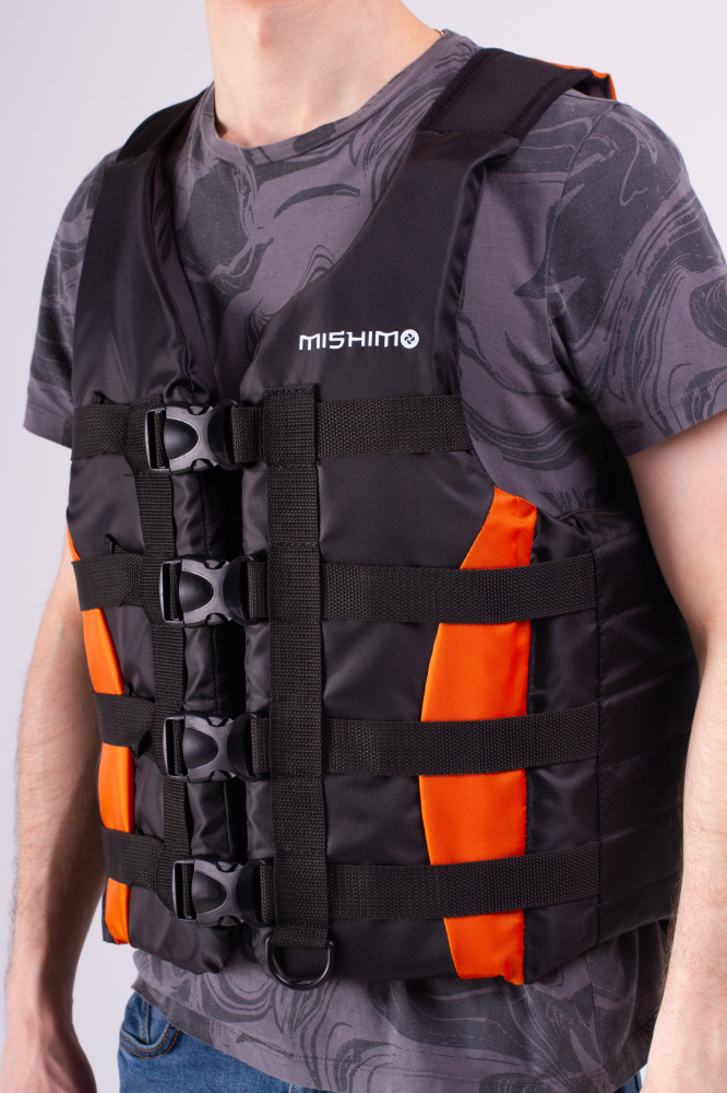 Жилет спасательный MISHIMO PRO Премиум качества Черно-оранжевый в Ижевске