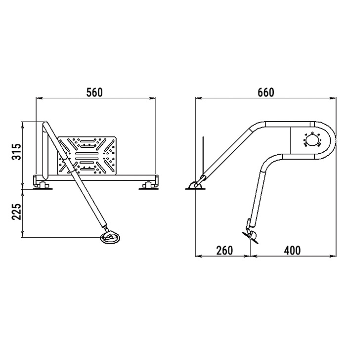 Стойка рулевая с креплением на баллон надувной лодки 25мм в Ижевске