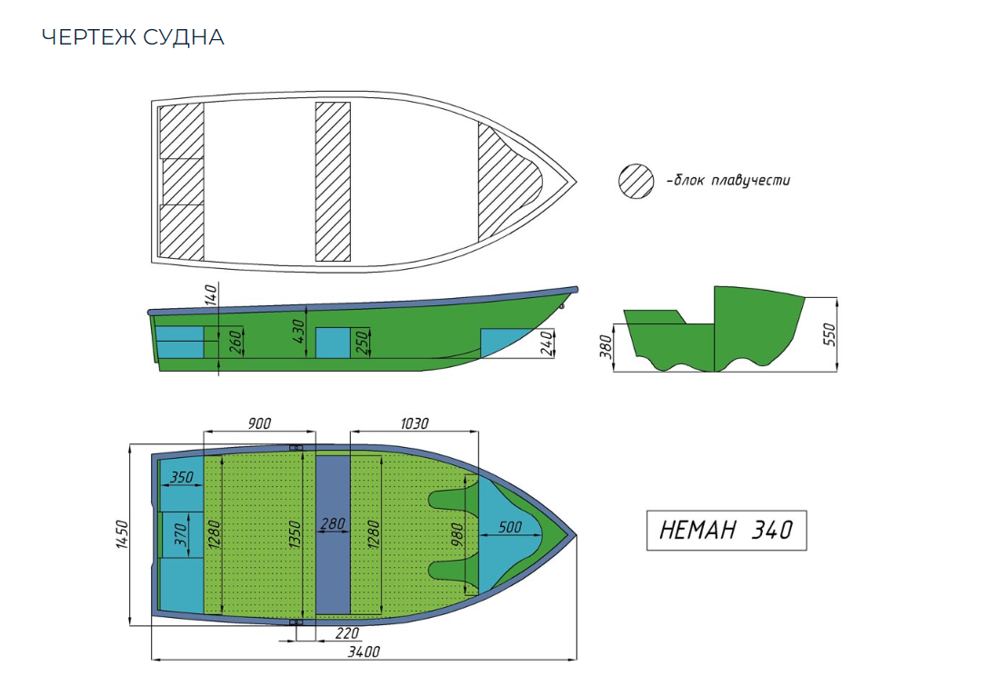 Стеклопластиковая лодка Neman-340 (тримаран) в Ижевске