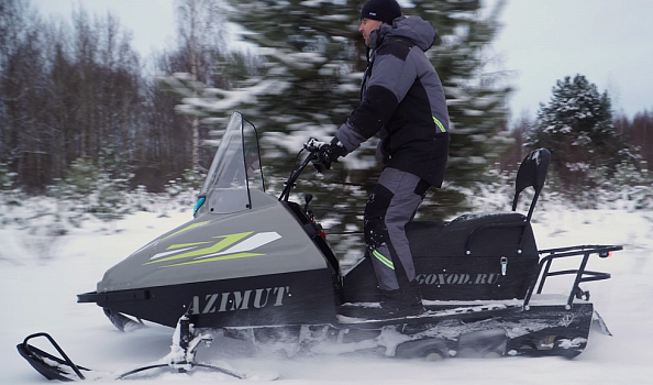 Миниснегоход Бурлак Азимут 24 л.с. , эл.запуск, реверс, тормоз гидравл, капот серый в Ижевске