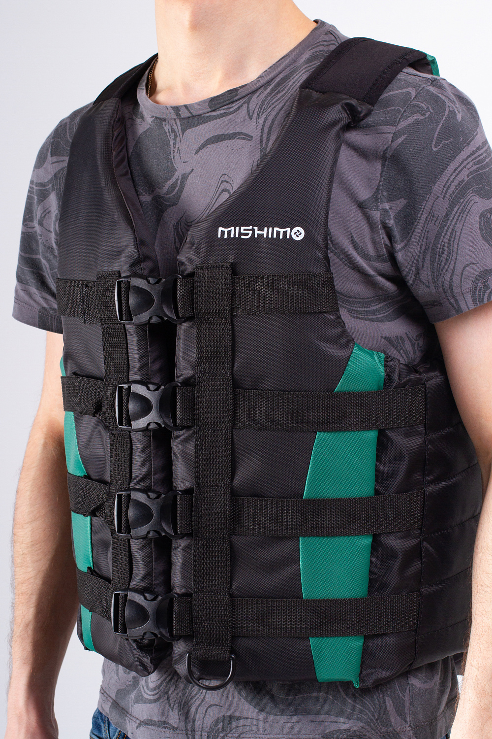 Жилет спасательный MISHIMO PRO Премиум качества Черно-зеленый в Ижевске