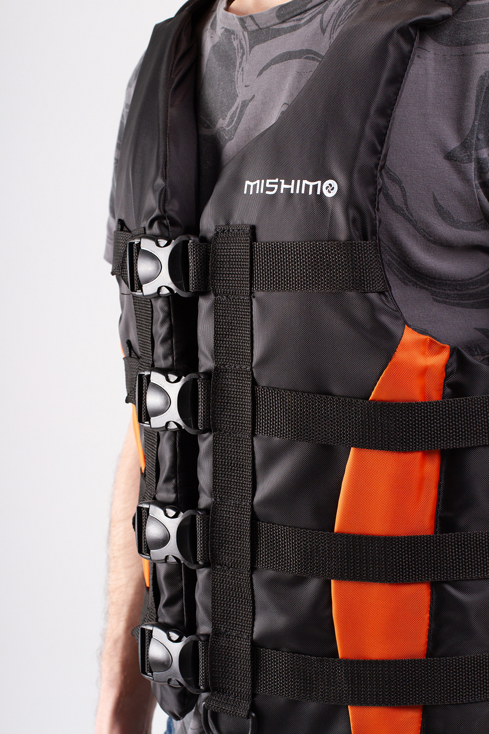 Жилет спасательный MISHIMO PRO Премиум качества Черно-оранжевый в Ижевске