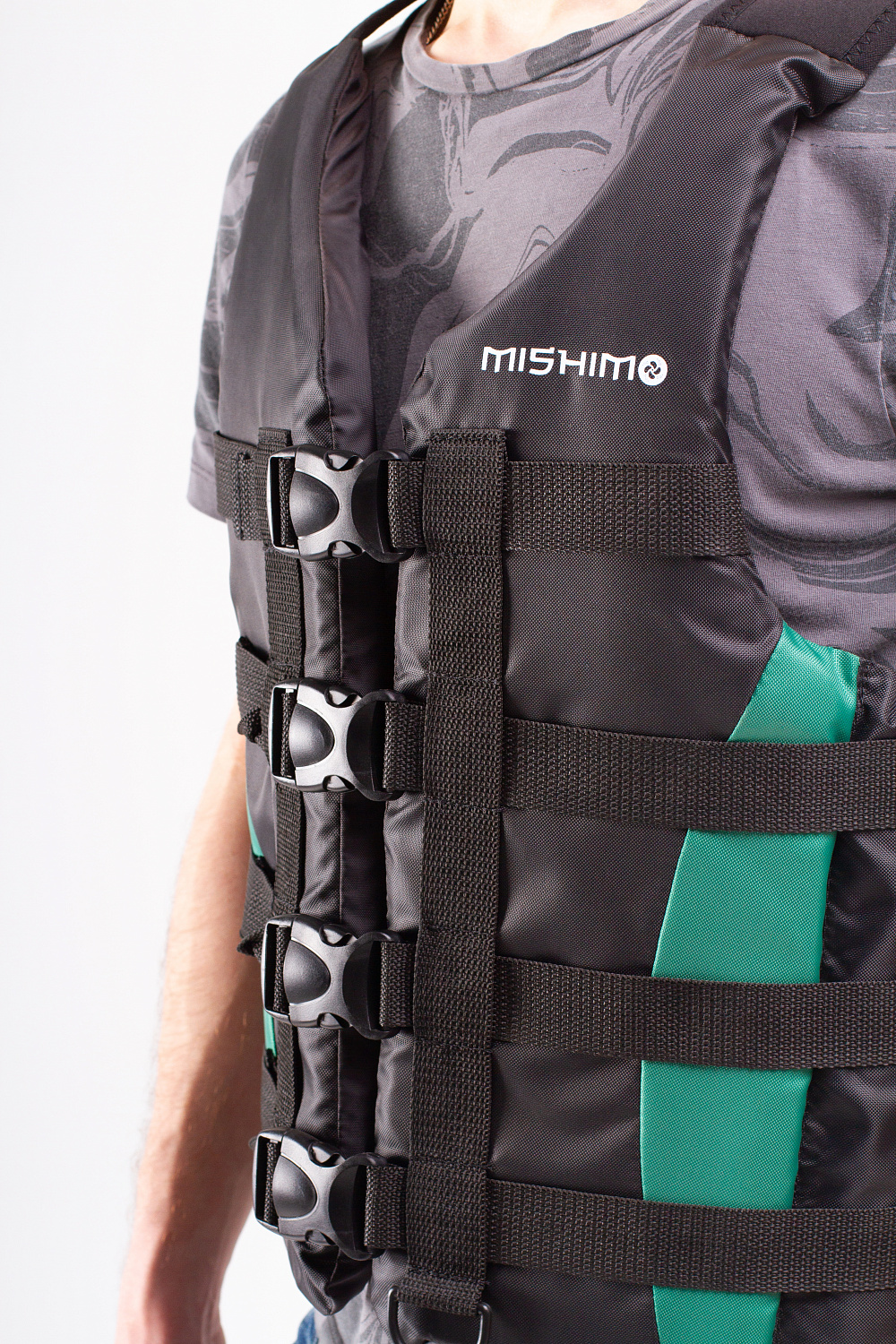 Жилет спасательный MISHIMO PRO Премиум качества Черно-зеленый в Ижевске